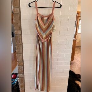 Striped cut out dress